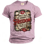 Pink Comfort Colors t-shirt with text "Mike's Bach Say Goodbye to Freedom".