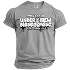 Grey t-shirt with "MIKE'S BACH UNDER NEW MANAGEMENT LA, CA SUMMER 2026" graphic.