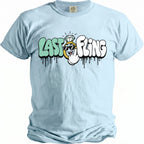 Light blue t-shirt with "Last Fling" text and a cartoon diamond ring.
