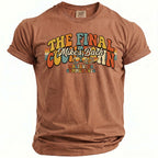 Brown t-shirt with "The Final Countdown Mike's Bach" graphic and Malibu CA Summer 2026.