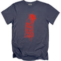 T-shirt with red "Wet Paint Do Not Touch" text design resembling a paint tube.