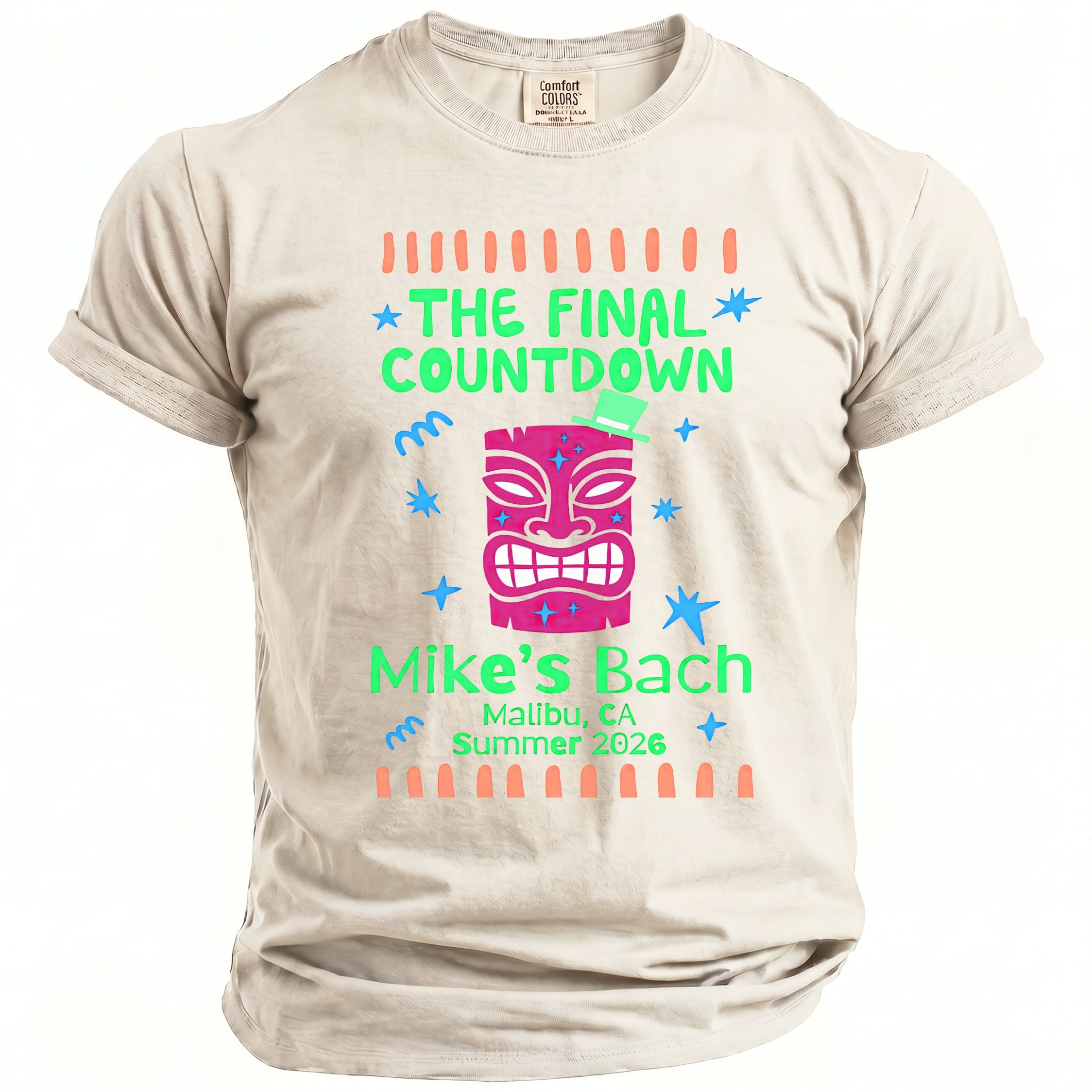 Comfort Colors t-shirt: "THE FINAL COUNTDOWN Mike's Bach Malibu, CA Summer 2026"
