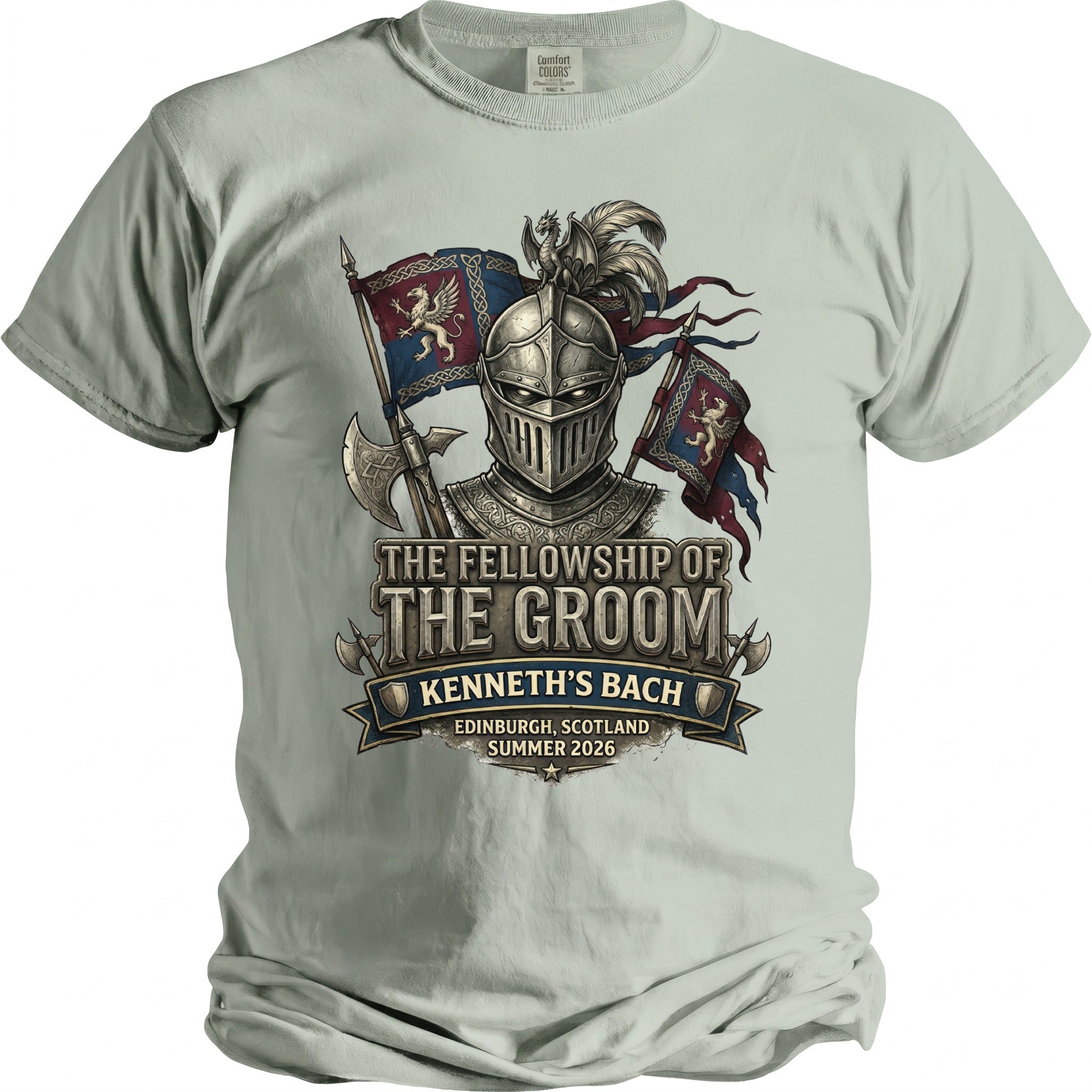 The Fellowship of the Groom Kenneth's Bach Edinburgh Scotland Summer 2026 t-shirt.