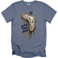 Grey t-shirt with melting clock graphic and "Better Things Ahead" text.