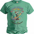 Green t-shirt with "Last Swing Before The Ring" golf graphic and "Bachelor Weekend 2026".