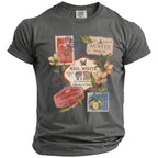 Grey t-shirt with "Red, White & I Do" design and Austin bachelor party details.