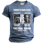 T-shirt with "Tonight's Main Event" and couple's photos labeled "Groom Face" and "Bride Face".