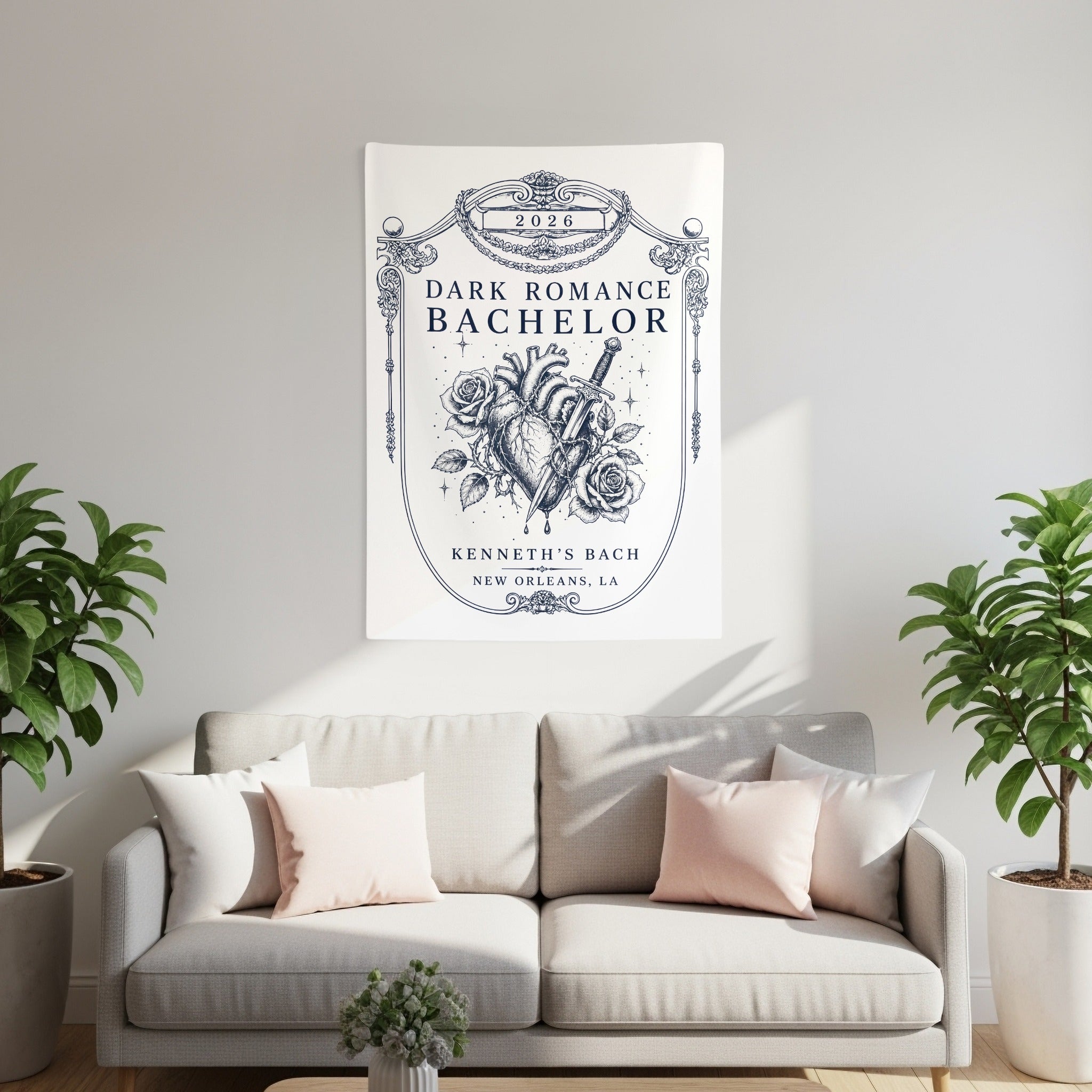 Dark Romance Bachelor banner for Kenneth's Bach, New Orleans, LA, 2026.