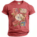 Red t-shirt with "Red, White & I Do Alex's Bachelor Party" graphic.