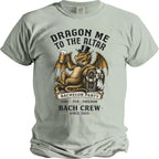 Dragon holding beer, wearing top hat, with "Bachelor Party Bach Crew Since 2025" text.