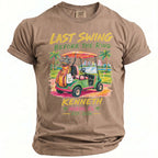 T-shirt with "Last Swing Before the Ring" graphic, golf cart, and "Kenneth".