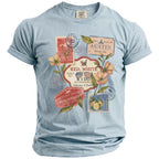 Light blue t-shirt with "Red, White & I Do" Austin bachelor party graphic.