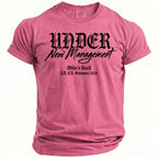 Pink t-shirt with "Under New Management", "Mike's Bach", "LA, CA. Summer 2026" text.
