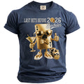 Dark blue t-shirt with "Last Bets Before 2026 Bachelor" and a golden ace card graphic.
