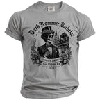 Grey t-shirt with "Dark Romance Bachelor Kenneth's Bachelor New Orleans, LA 2026" graphic.