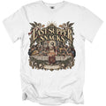 White t-shirt with "The Last Supper of Snacks" graphic and "Midnight Gents" logo.
