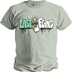Light green t-shirt with "LAST FLING" text and a cartoon engagement ring.