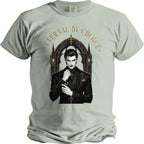 Vampire in black suit with gold accents, archway background, text "ETERNAL BY CHOICE".