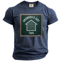 Navy t-shirt with a chalkboard graphic saying "GRANDPA'S GOT THIS"
