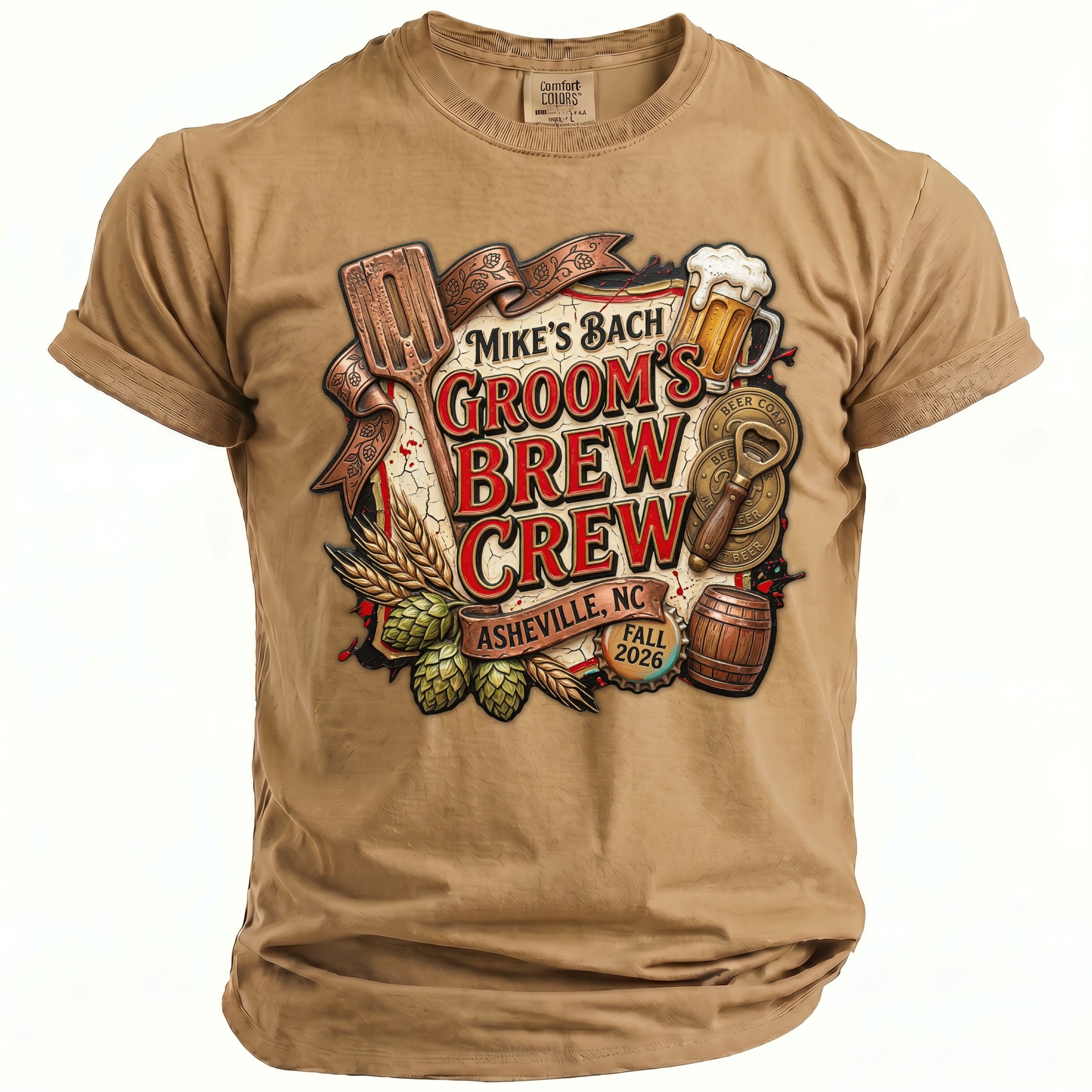 Groom's Brew Crew T-Shirt - Midnight Gents