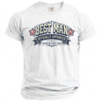 White t-shirt with "BEST MAN OFFICIALLY APPOINTED BACHELOR PARTY 2026" graphic.