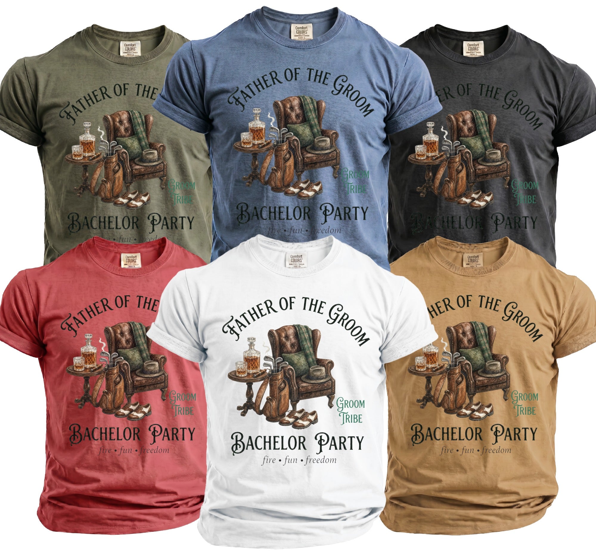 Father Groom Party Te-Shirt - Midnight Gents