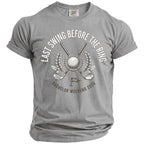 "Last Swing Before the Ring" graphic with golf club, ball, and "Bachelor Weekend 2026."