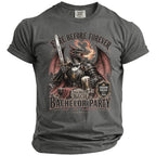 Dragon in armor holding sword and beer, with text "Fire Before Forever" and "Bachelor Party".