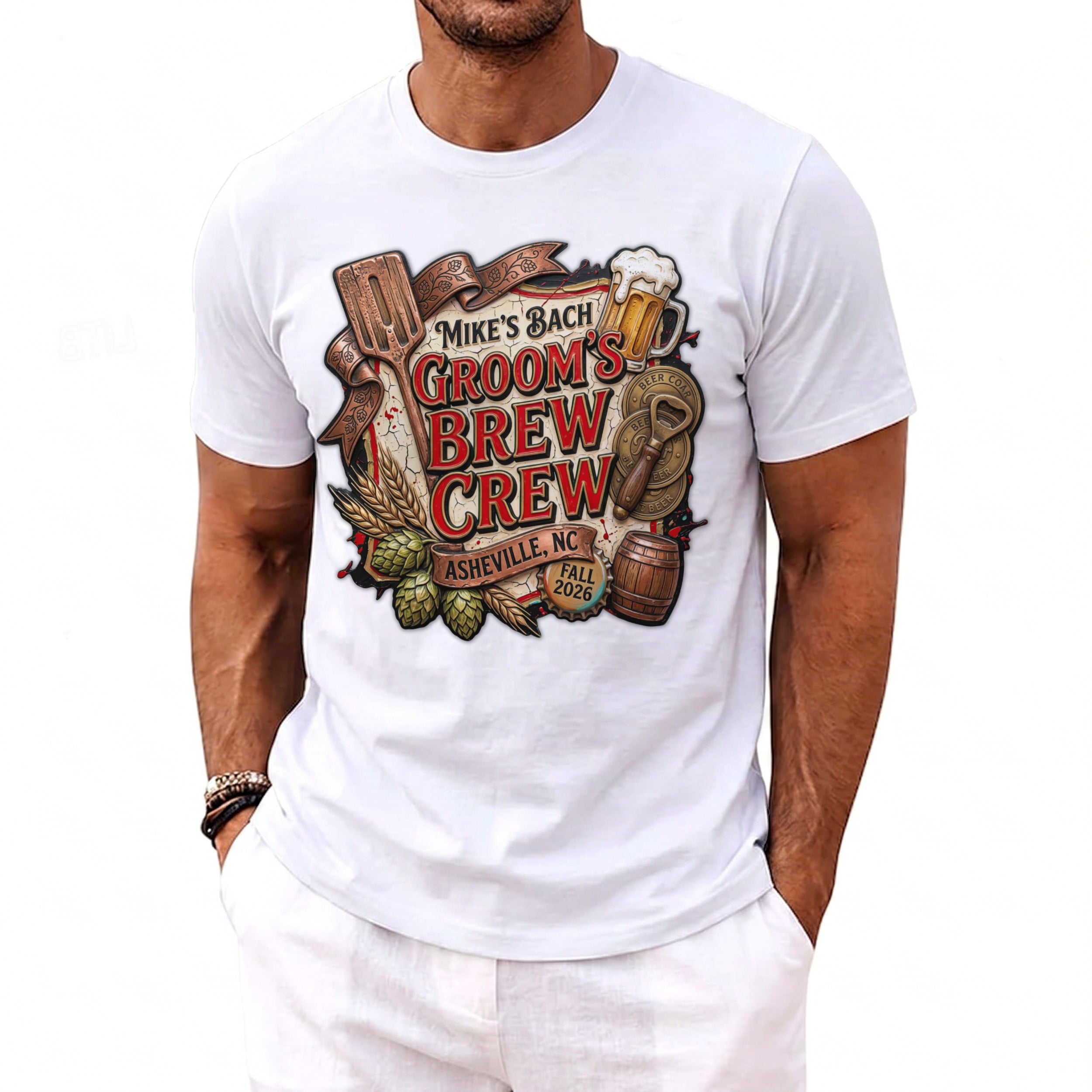 Groom's Brew Crew T-Shirt - Midnight Gents
