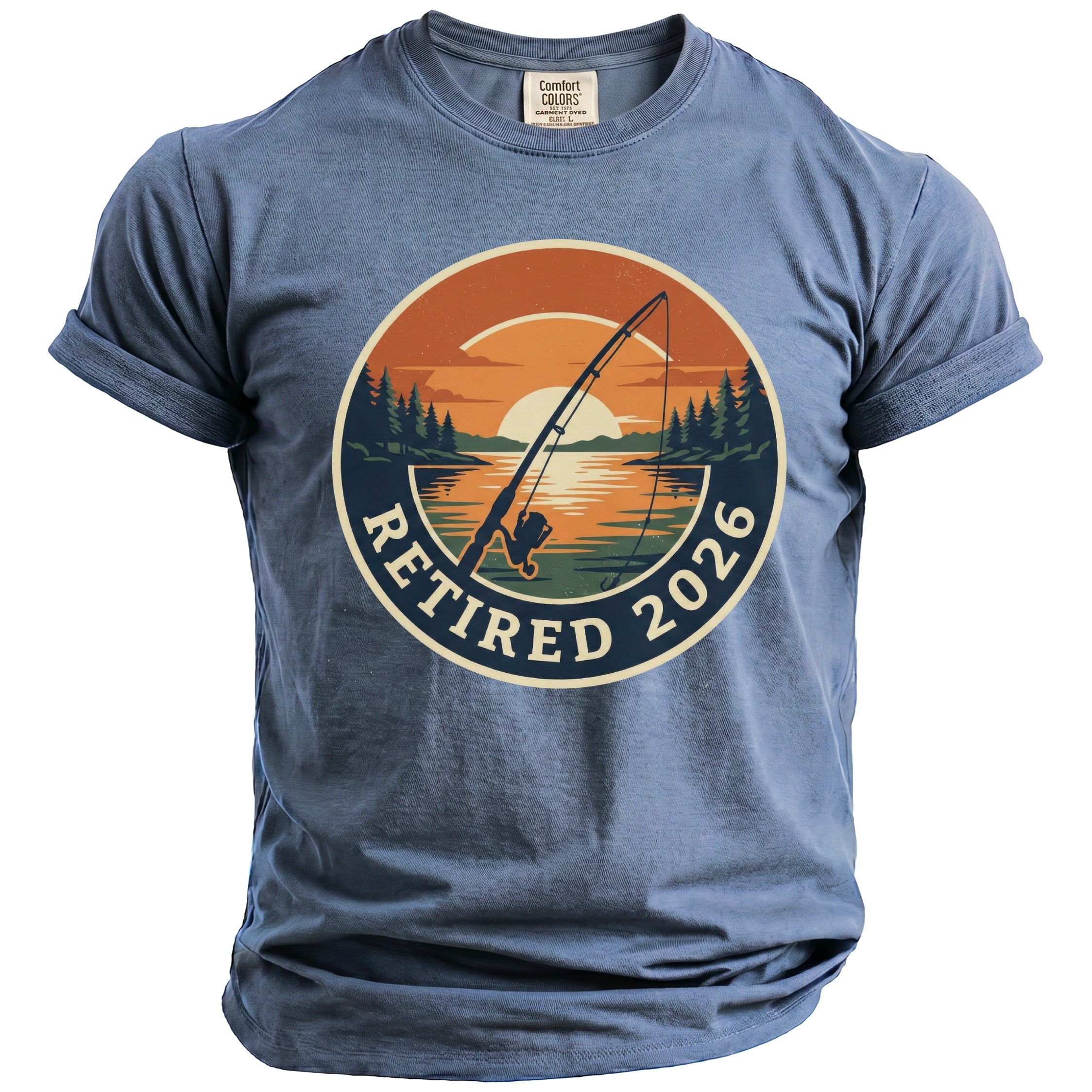 Blue t-shirt with "