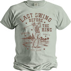 Skeleton golfer graphic with text: Last Swing Before The Ring, Kenneth, Miami, FL.