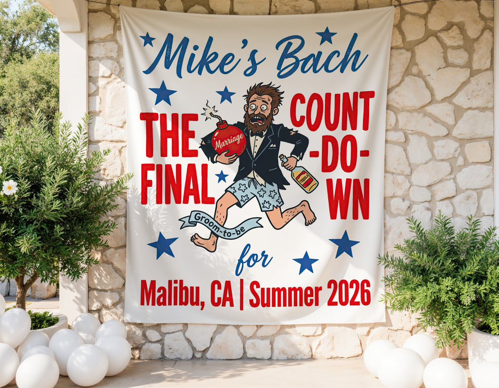Mike's Bach Final Countdown banner for Malibu, CA Summer 2026.