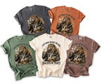 T-shirts in various colors featuring a lion in a suit, holding champagne, with "Bachelor Party" text.