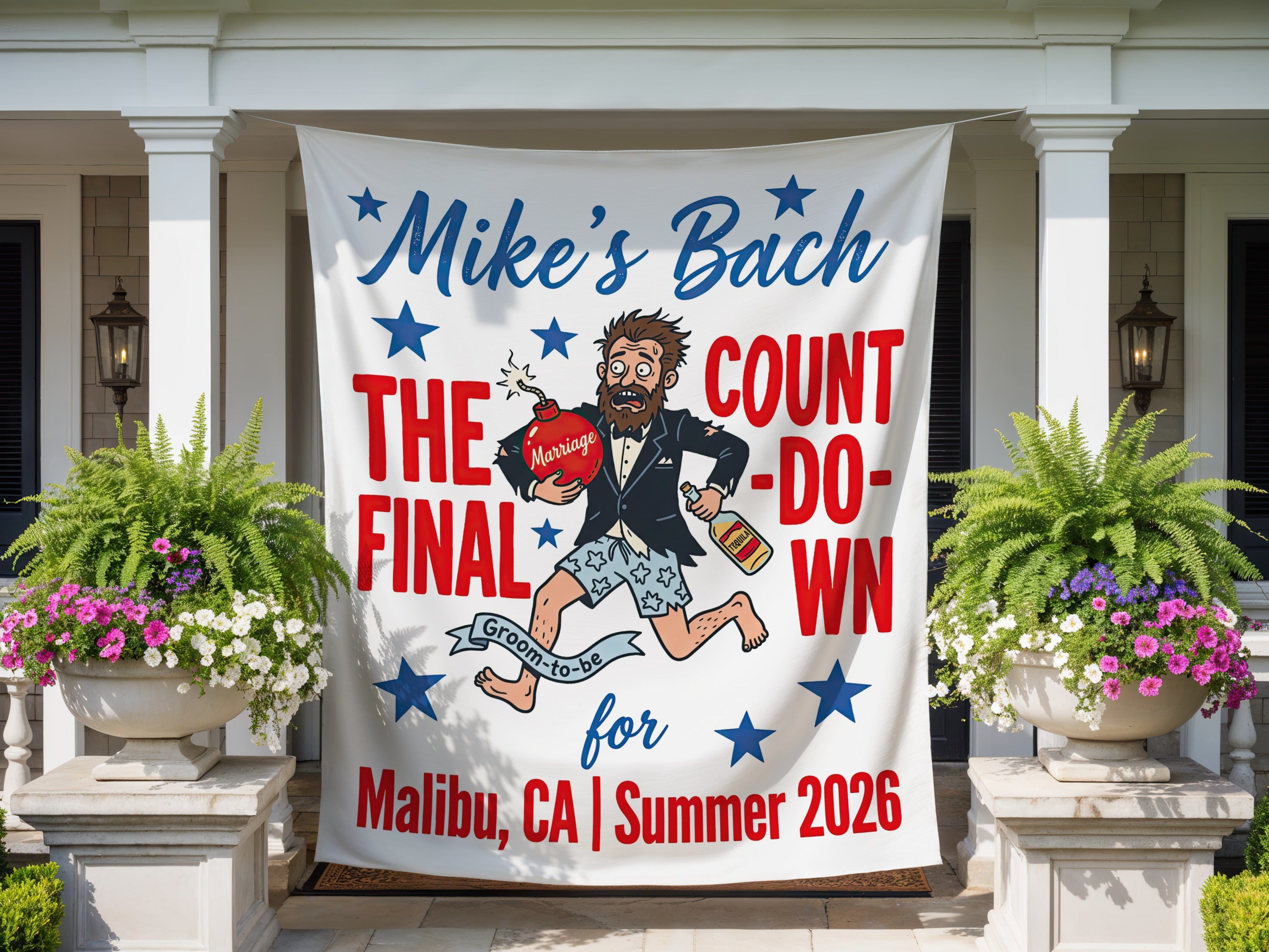 Mike's Bach Final Countdown banner for Malibu, CA, Summer 2026.