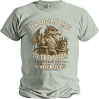 Dragon groom in sunglasses sits with beer and cigar. Text: Dragon Me To The Altar.