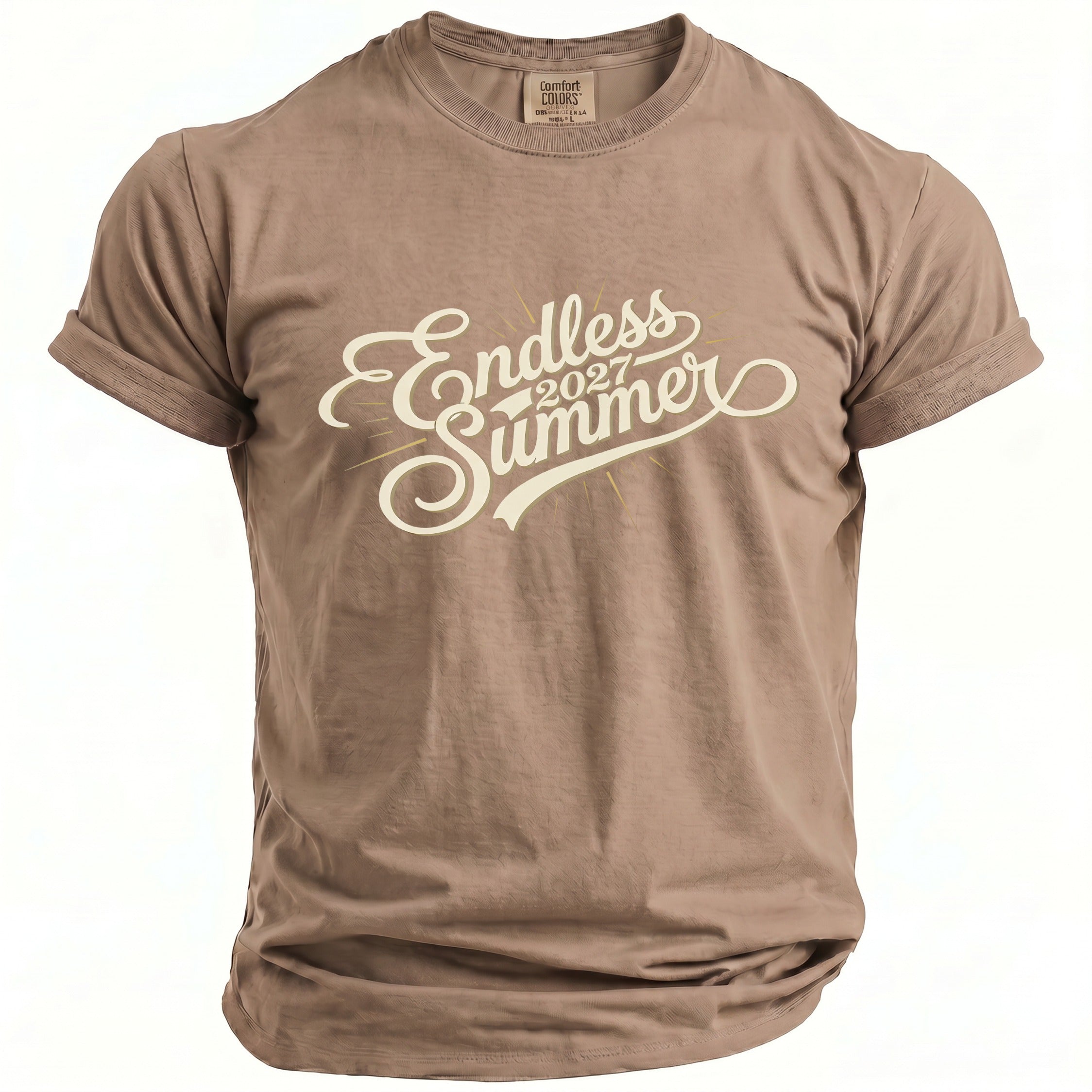 T-shirt with "Endless Summer 2027" text and Comfort Colors tag.