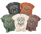 Golf t-shirts with "Last Swing Before the Ring" and "Bachelor Weekend 2026" text.