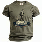 Olive t-shirt with "Dead Man Walking" graphic and text "Mike's Bach - Malibu, CA - Summer 2026".