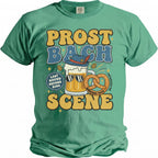 "Prost Bach" t-shirt with sunglasses-wearing beer mug, pretzel, and text "München '26".