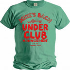 T-shirt with red text: Mike's Bach Under Club Manngement, LA, CA Summer 2026.