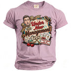 Shirt with "Under New Management" graphic, Mike's Bach, LA, CA Summer 2026.