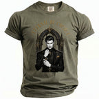 T-shirt with vampire artwork and gold text "ETERNAL BY CHOICE".
