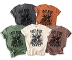 T-shirts with "Last Ride Before the Ring" and a dragon on a motorcycle graphic.