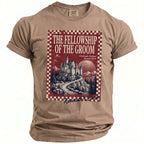 T-shirt graphic: "The Fellowship Of The Groom" castle in Scotland Summer 2026 Kenneth's Buck
