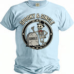 Skeleton in top hat and bowtie beside tombstone with "SINGLE" text.