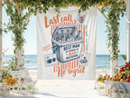 Tapestry with "Last call for the groom's crew: best man in charge of bad decisions."