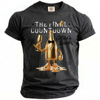 Gray t-shirt with "The Final Countdown" and "Mike's Bach" with graphic of champagne bottle.