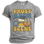 "Prost Bach Scene" text with beer mug, pretzel, and Oktoberfest hat.