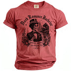 T-shirt with "Dark Romance Bachelor" skeleton in tuxedo, Bourbon Street backdrop, "Kenneth's Bachelor, New Orleans, LA 2026".