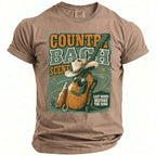 Country Bach Scene t-shirt with guitar, cowboy hat, beer, and text.